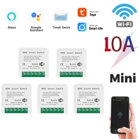 tuya 10a mini smart light switch module smart home automation diy breaker supports 2 way control work with alexa google home
