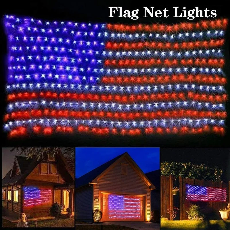 

СВЕТОДИОДНАЯ Гирлянда в виде сетки из Соединенных Штатов, низкое напряжение, световое украшение для рождественской вечеринки, световая гир...