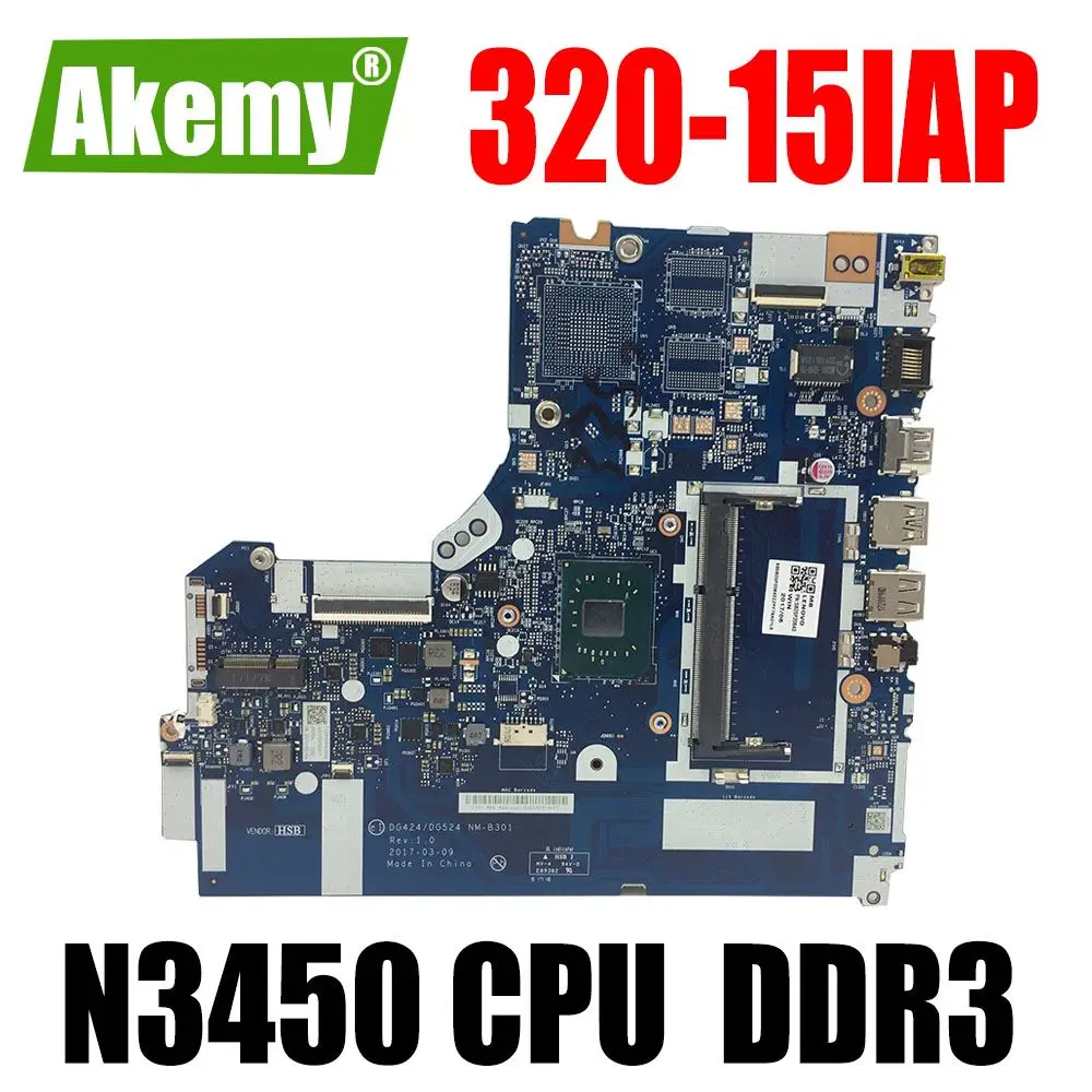 Материнская плата для ноутбука Lenovo 320-15IAP DG424 DG524 NM-B301 Плата ЦП N3450 DDR3 100%