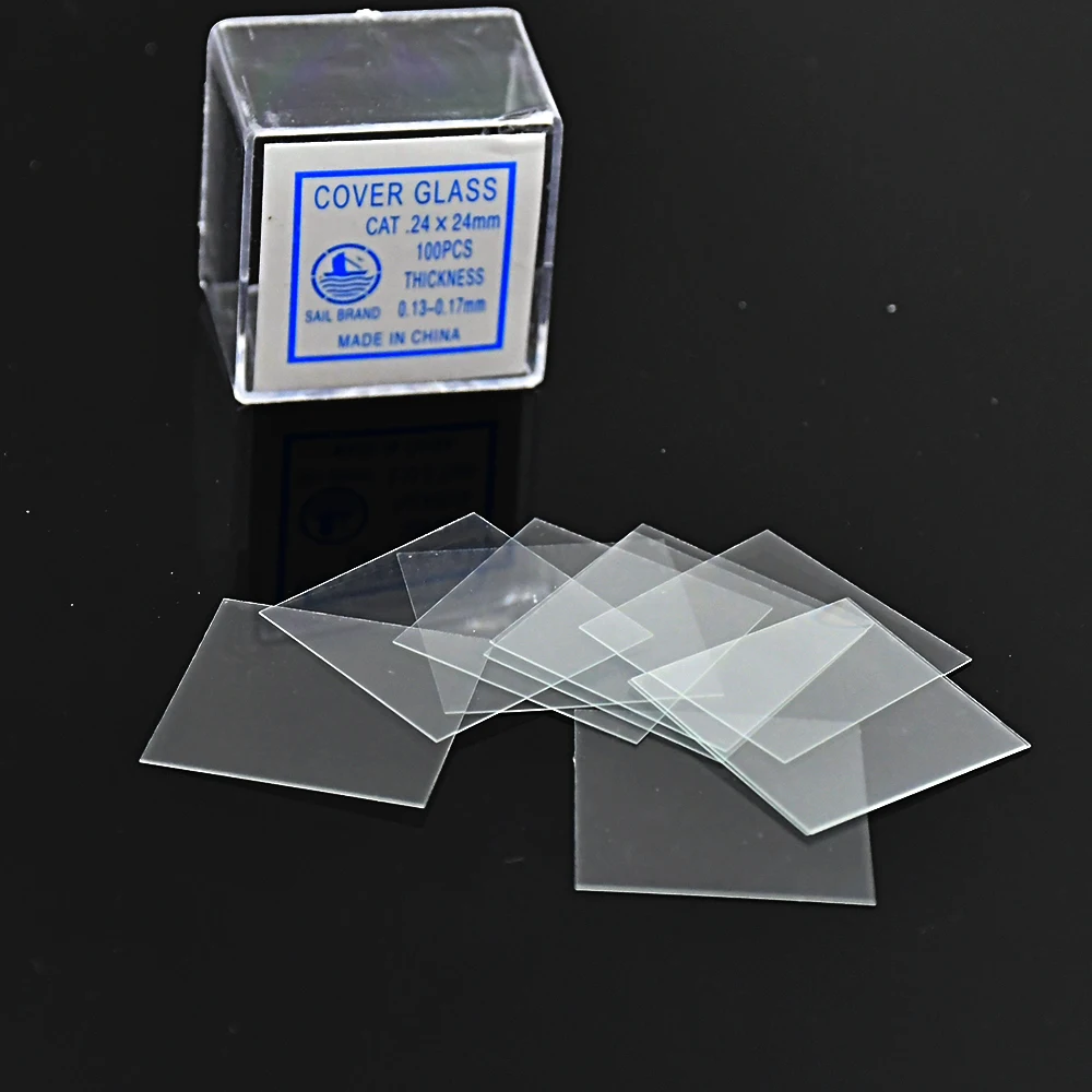 Крышка микроскопа стеклянная крышка объекта Квадратная для роста 24*24 мм толщина