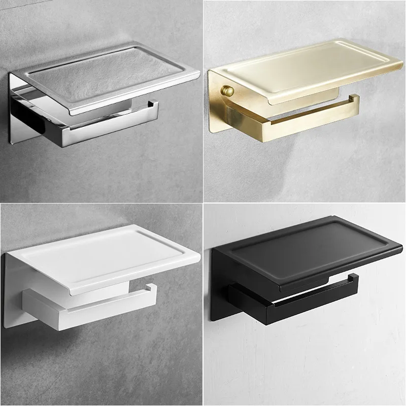 

Stainless Steel 304 Tissue Paper Holder Hotel Tissue Holder Wall Mount Toilet Paper Holder with Phone Holder