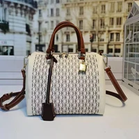 100 genuine leather boston handbag for women classic ch printed shoulder messenger totes luxury brand designer bags sac femme