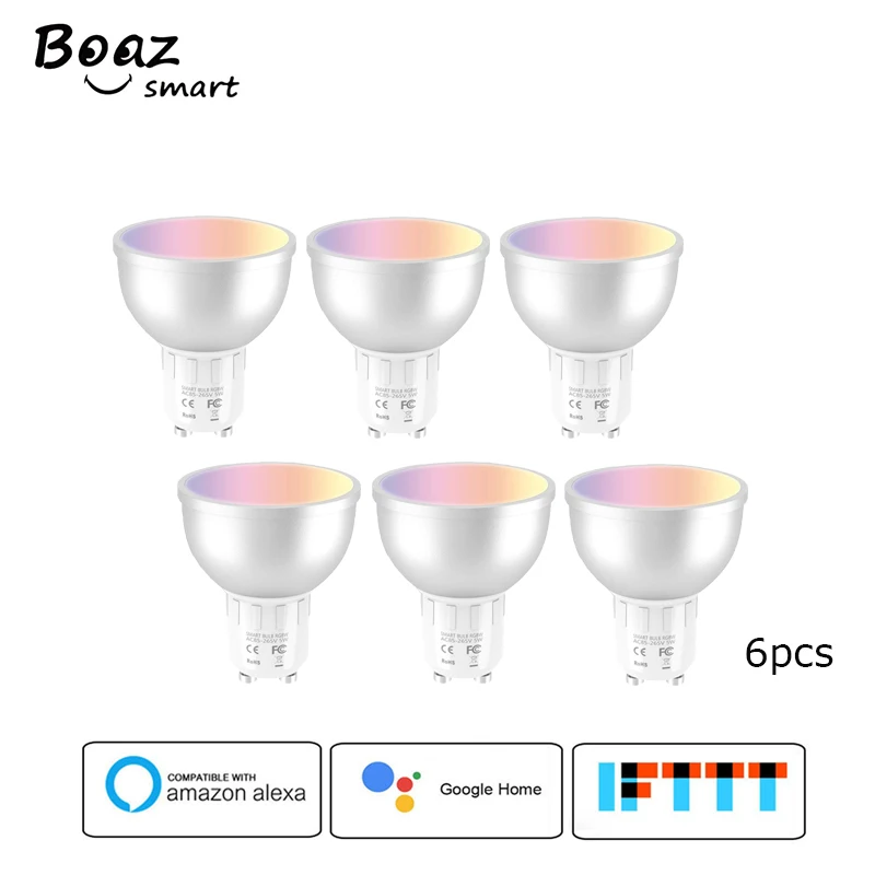 Boaz EC GU10 умный wifi прожектор лампа с регулируемой яркостью RGBW изменение цвета