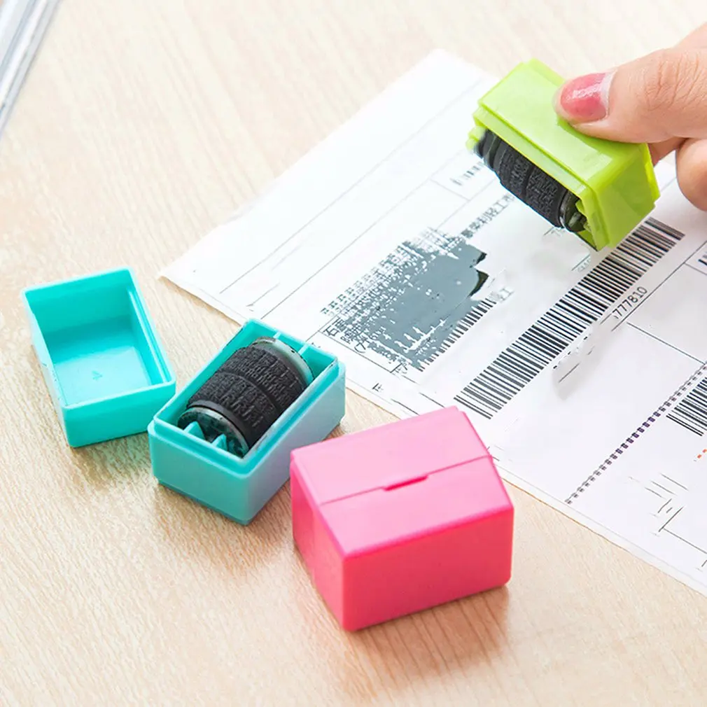 Тип ролика Безопасный Скрытый Id искаженный от чернил резиновый штамп для защиты