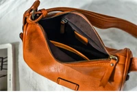 The first layer of cowhide original ladies wide shoulder strap messenger bag wild genuine leather simple shoulder handbag trend
