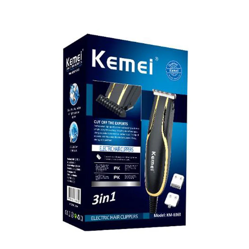 

Kemei hair clipper KM-6363 steel, carbon steel cutter head plug-in type, support limit comb