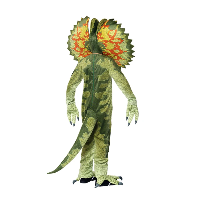 Динозавров Dilophosaurus костюмы на Хэллоуин Костюм для мальчиков косплея Для Девочек