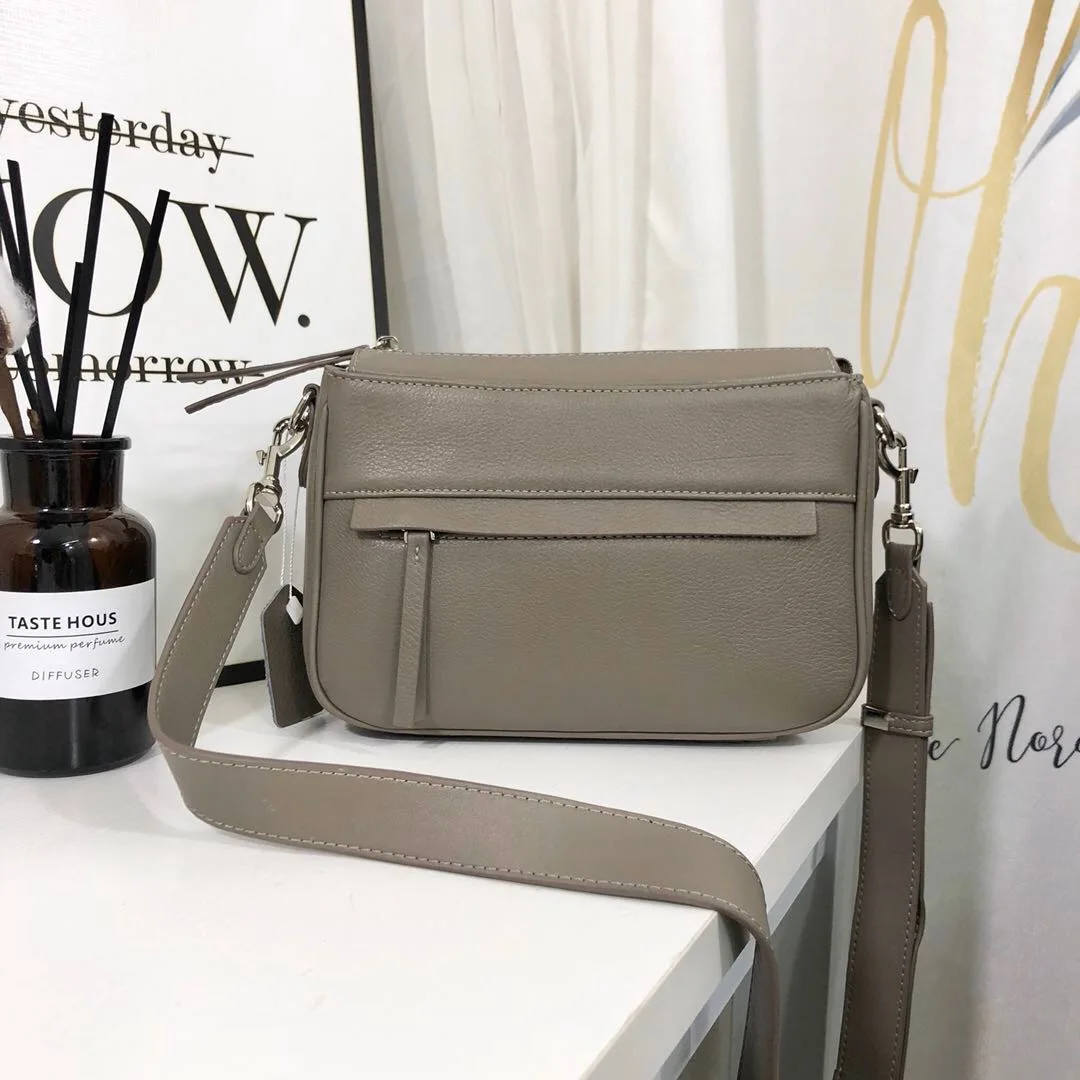 

free shipping 2020 the new style fashion nice zipper genuine cow leather women one shoulder bag crossbody bag23 cm 6color