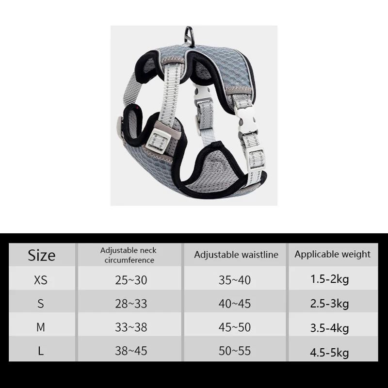 

Pet Cat Harnesses Breathable Mesh Puppy Leashes Set No Pull Dog Harness Kitten Walking Reflective Lead Leash Vest Pet Supplies