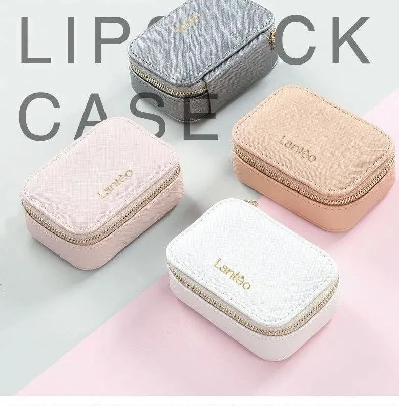 

Portable Makeup Belt Mirror Lip Glaze Jewelry Lipstick Storage Box