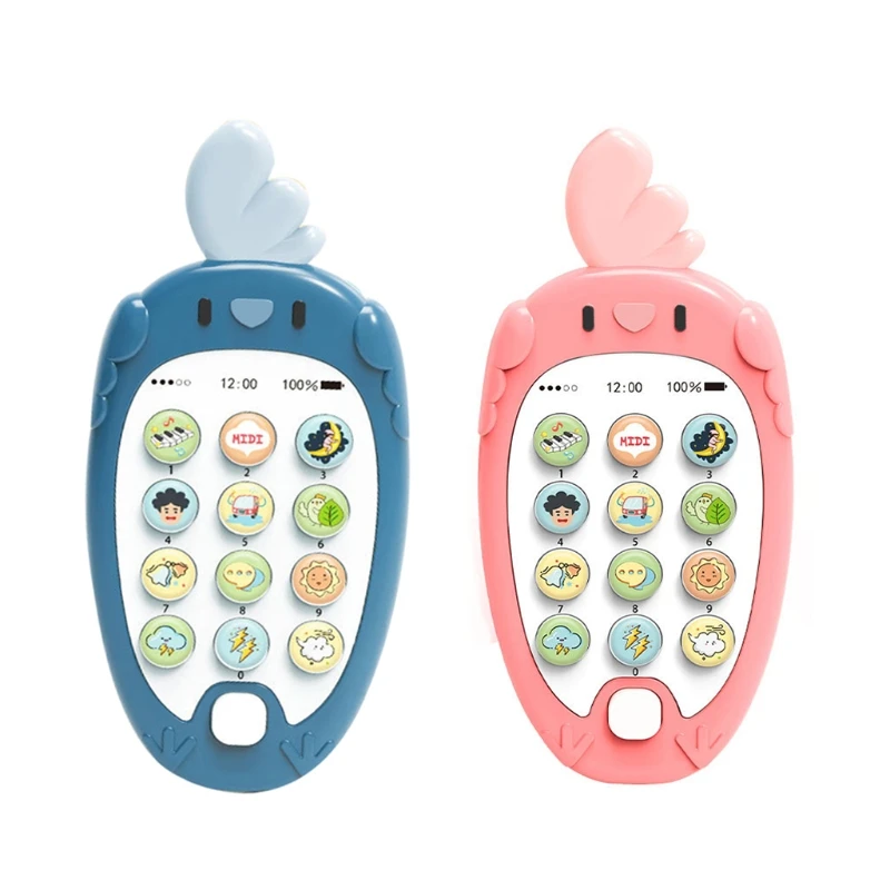 

1 Pcs Baby Nibble Pacifier Educational Mobile Phone, Simulation Bilingual Bottle Imitating Music Toy for Boys Girls 87HD