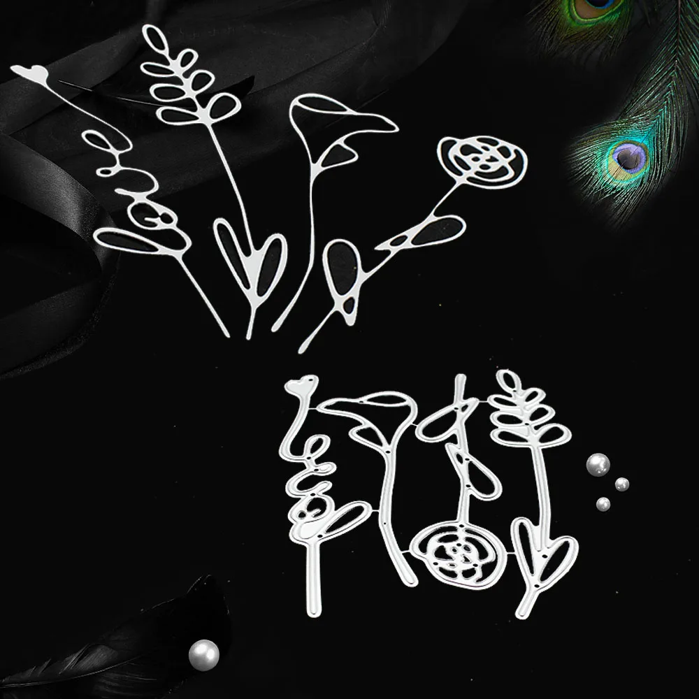 Металлические штампы 4 шт. для украшения цветов Листьев скрапбукинга бумаги