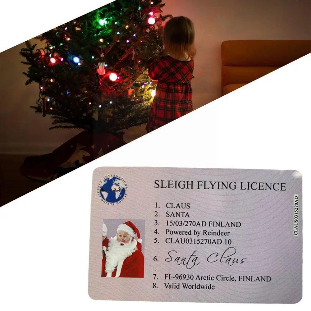 

Christmas License Santa Claus Flight License Sleigh Riding Santa Licence Tree License Flying Entertainment Card Greet Ornam U3V1