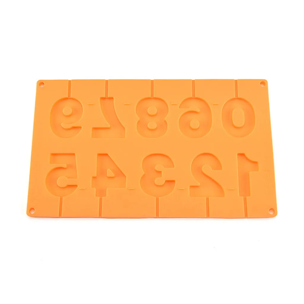 

0-9Number Silicone Lollipop Molds Homemade DIY Cute Chocolate Candy Baking Moulds Bakeware Jelly Snack Cake Decorating Tools