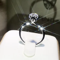 hoyon solid s925 silver color ring real natural 1 carat diamond style gemstone bizuteria jewelry anillos de wedding diamant ring
