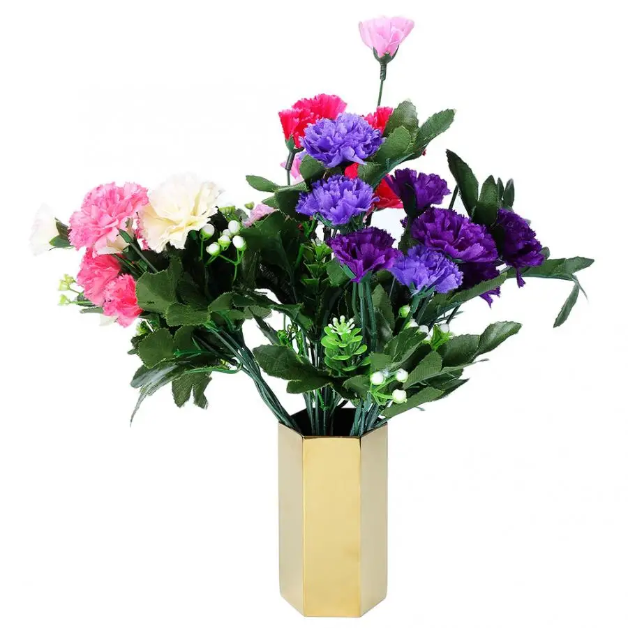Six-sided Multi-function Pen Holder Stainless Steel Flower Vase Desktop Brush Container |