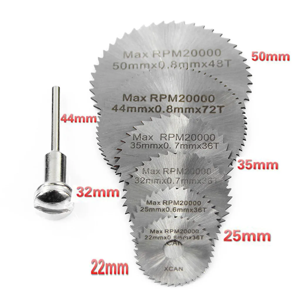 7PCS HSS режущие диски оправки поворотный круговой инструмент среза аксессуар