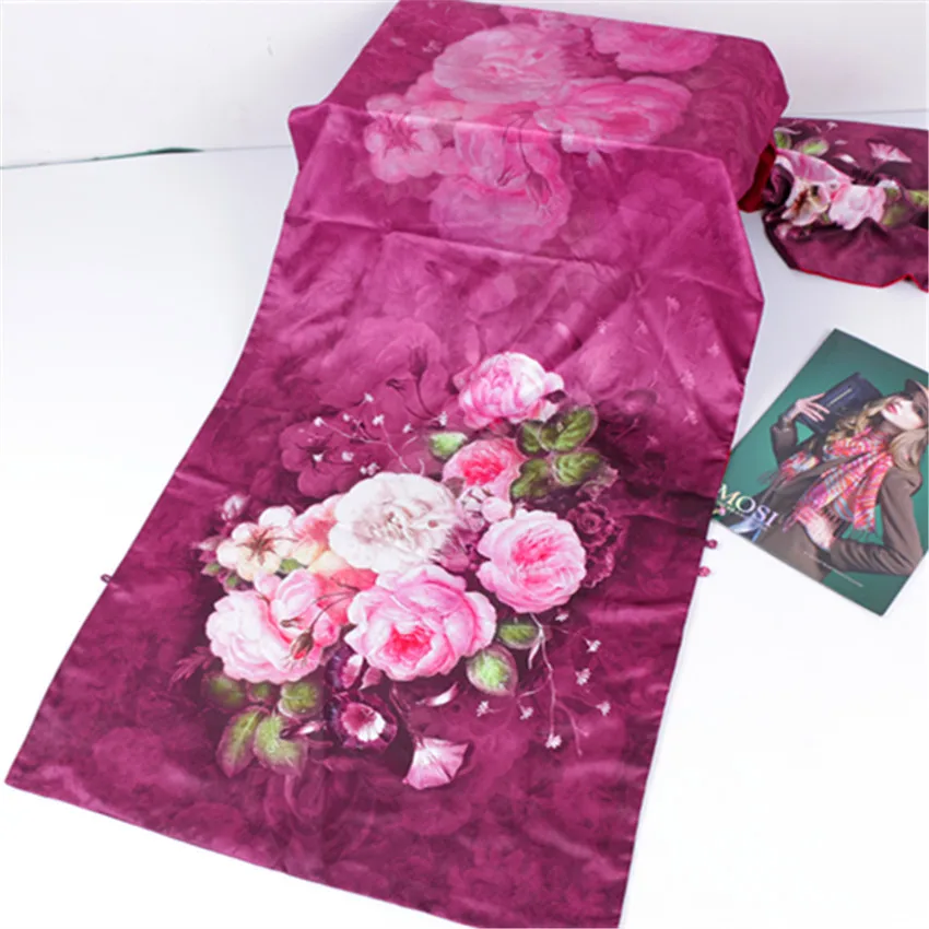 Брендовые женские весенние и осенние двойные шелковые шарфы Cheongsam длинный шарф с