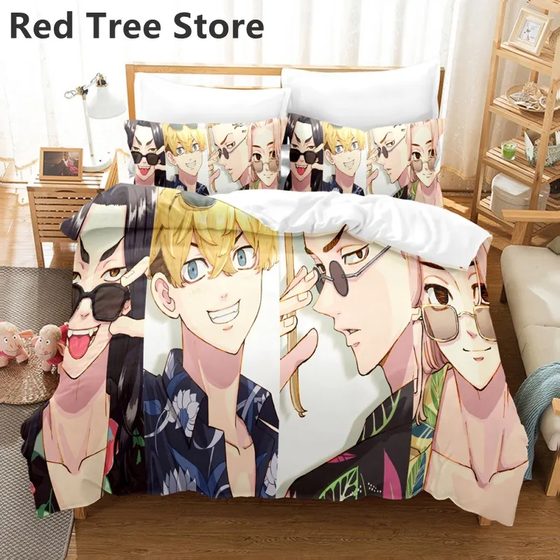 

Комплект постельного белья из 2-3 предметов с принтом Токийский Мстители, пододеяльник, наволочка, размеры США/Европы/Великобритании, Компле...