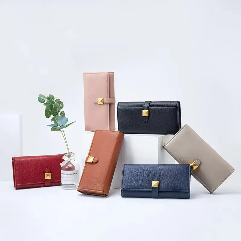 

Women's long wallet 2019 new fashion ladies wallet popular wallet long PU handbag card package birthday bag clutch bag