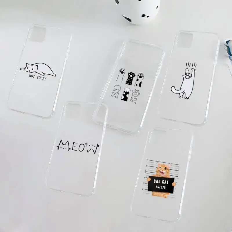 

Cute cat paw cartoon Phone Case Clear Transparent for iPhone 11 12 13 mini pro XS MAX 8 7 6 6S Plus X 5S SE XR 2020