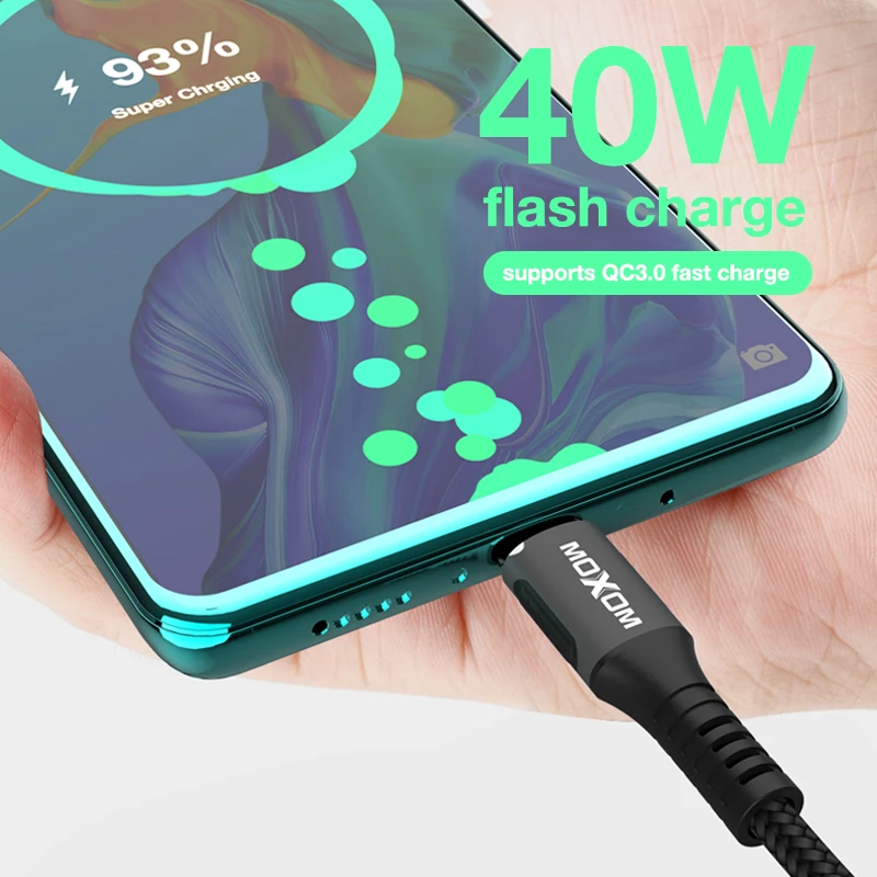 MOXOM 5A USB Type C кабель для Huawei Mate 20 P30 P20 Pro быстрая зарядка Samsung S10 Xiaomi mi 9 8|Кабели