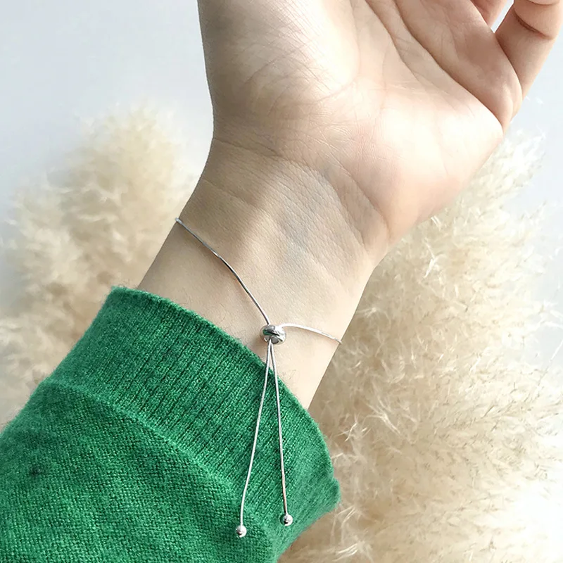 Серебряный Цвет браслет для женщин двойной жемчужные бусы регулируемый змеиные