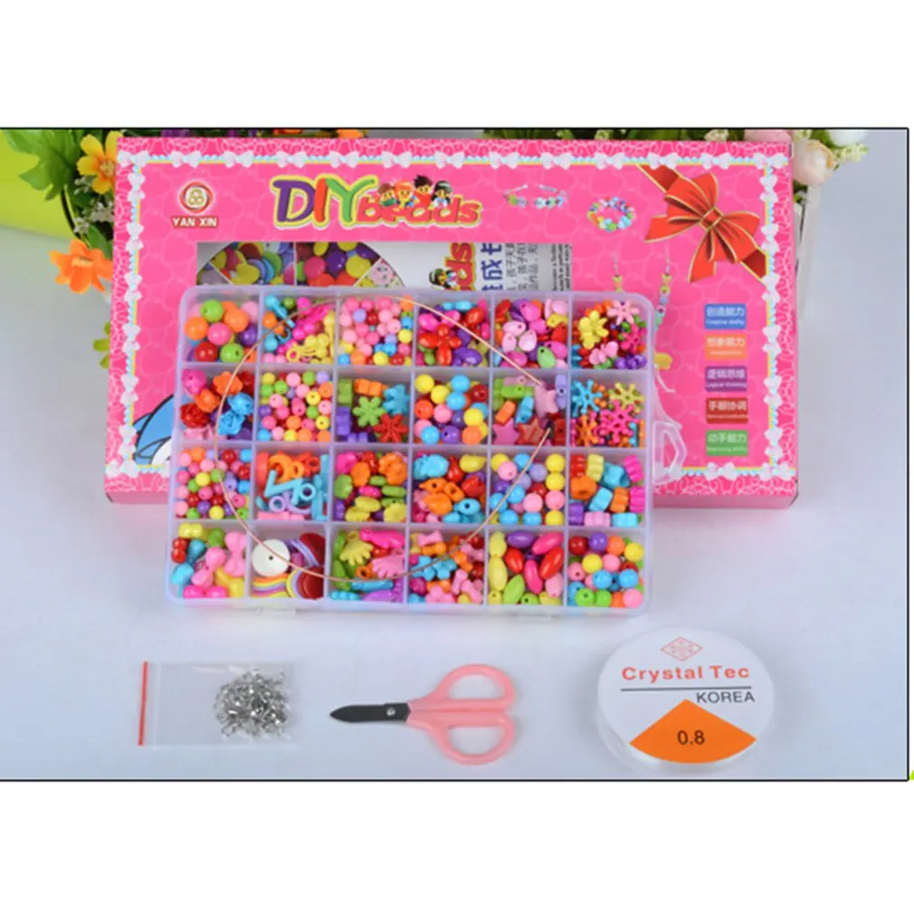 

24 Girds Girls DIY Toys Art Craft Educational Brinquedo Handmade Necklace Building Kit Make Up Intelligence Birthday Gift
