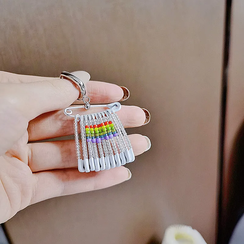 

1 шт. забавные Многослойные безопасные висячие серьги Handmae с бусинами для женщин для вечеринки красочные бисерные Зажимы для бумаги гипербо...