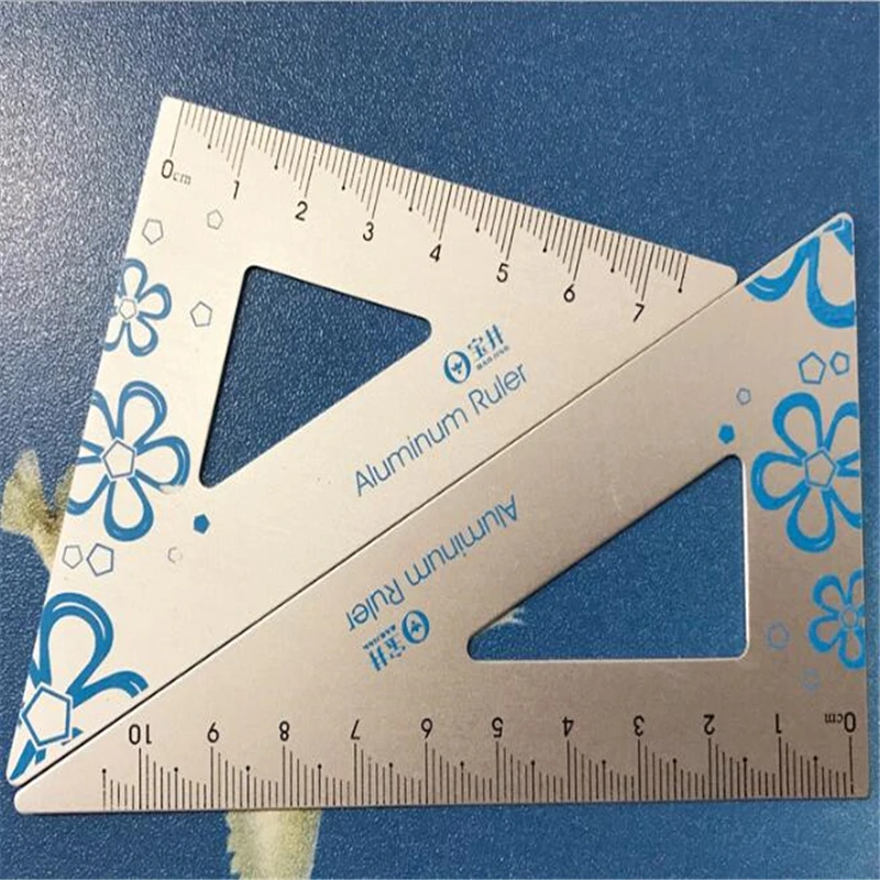 4pcs/set New UV Aluminum Alloy Ruler Drawing Measurement Geometry Triangle Straightedge Protractor A Variety Of Rulers | Дом и сад