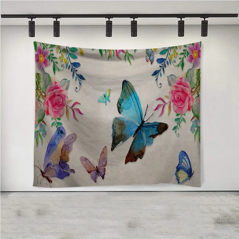 Цветок птица и бабочка подвесная ткань домашнее искусство стена спальня