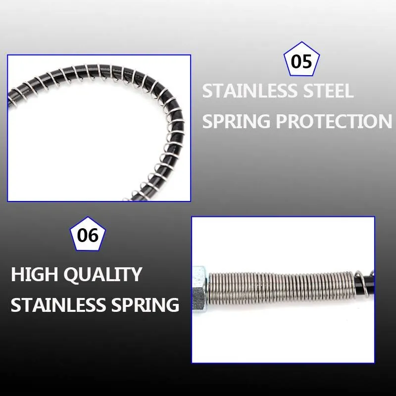 

High Pressure Hose M10x1 Thread Air Refilling 50cm Nylon Hose Wrapped with Stainless Steel Spring and Quick Connectors Fittings