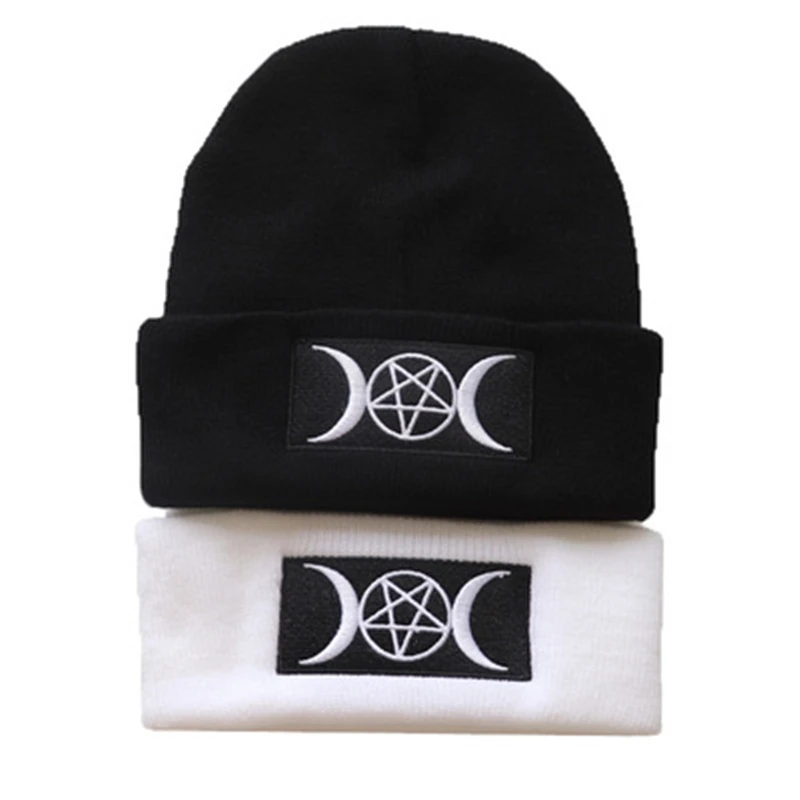 

Newest Gothic Beanies 100% Cotton Cartoons Warm Winter ski Warm Knitted Hat Skullies Beanie Unisex fashion outdoor Casual hats