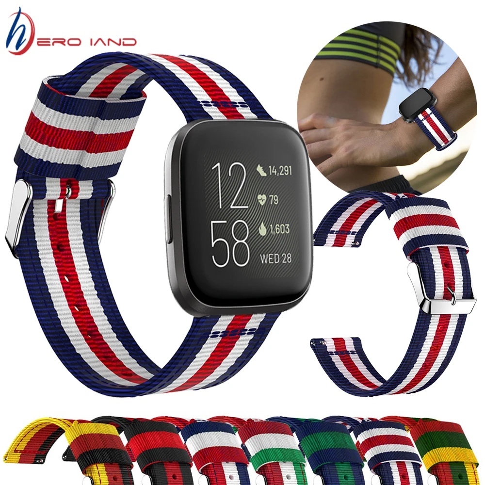 Нейлоновый ремешок для Fitbit Versa сменный стабильный часов подходит bit 2 Lite браслет