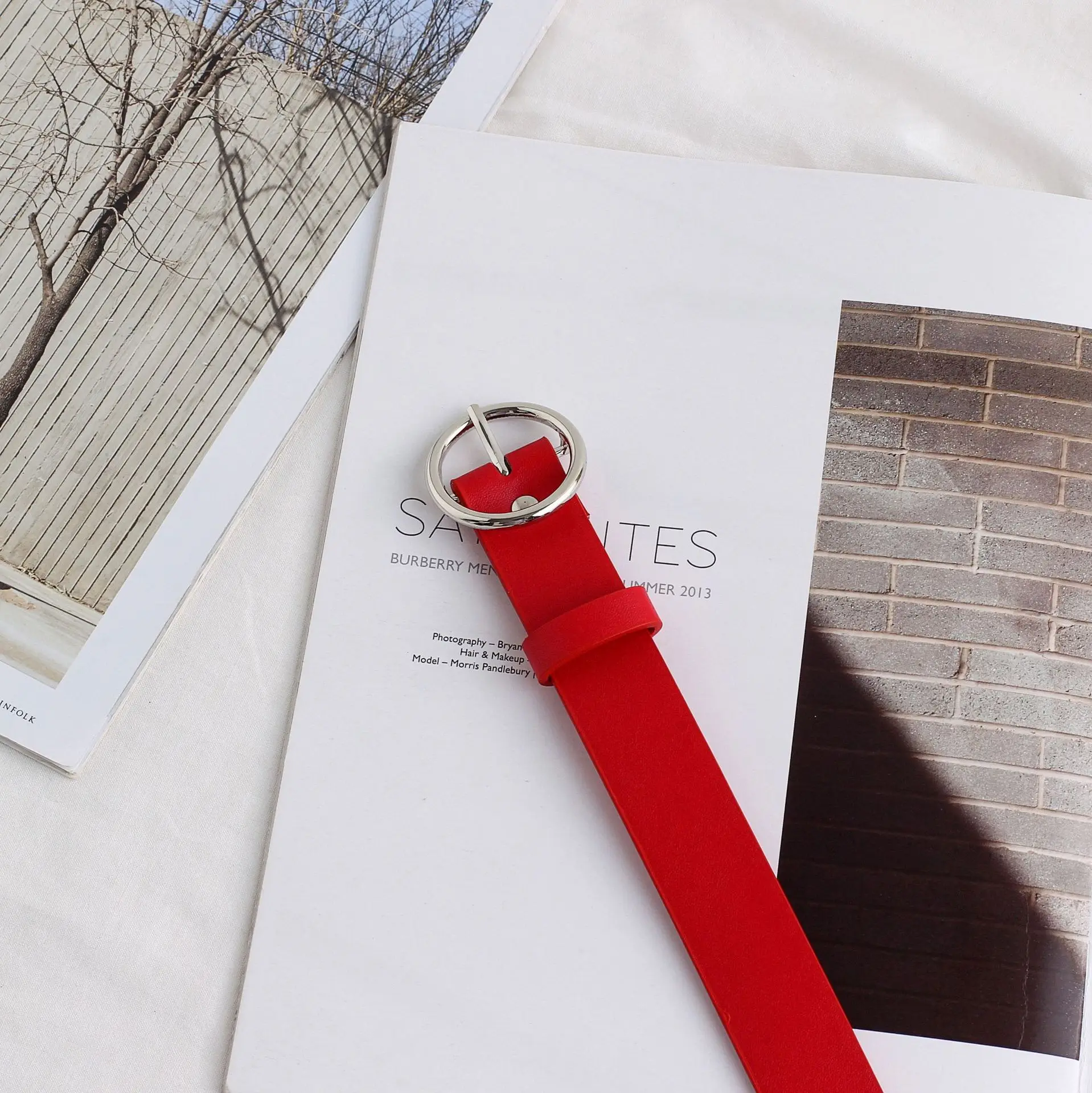 

2020 Female Fashion Round Buckle Waist Belt Metal Buckle Casual PU Leather Belt Clothes Accessories For Women