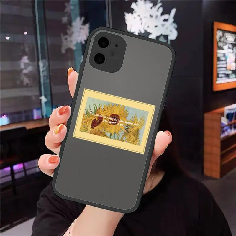 

Art Paintings Flowers Phone Case matte transparent For iphone 7 8 11 12 plus mini x xs xr pro max cover