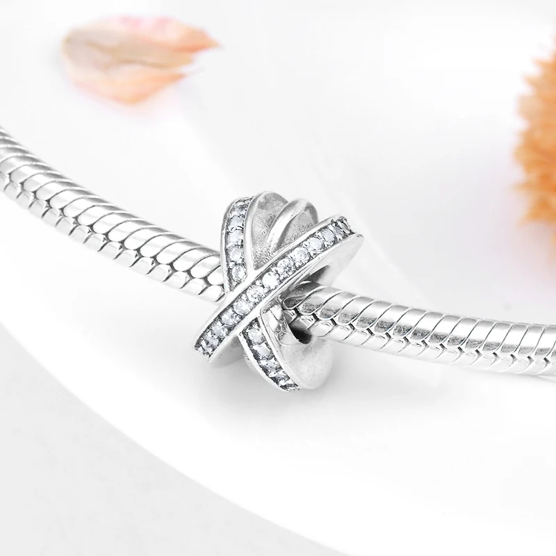 100% 925 Sterling Silver Sparkling Staggered circles CZ spacer Beads Fit Original European Charm Bracelet Jewelry making | Украшения и