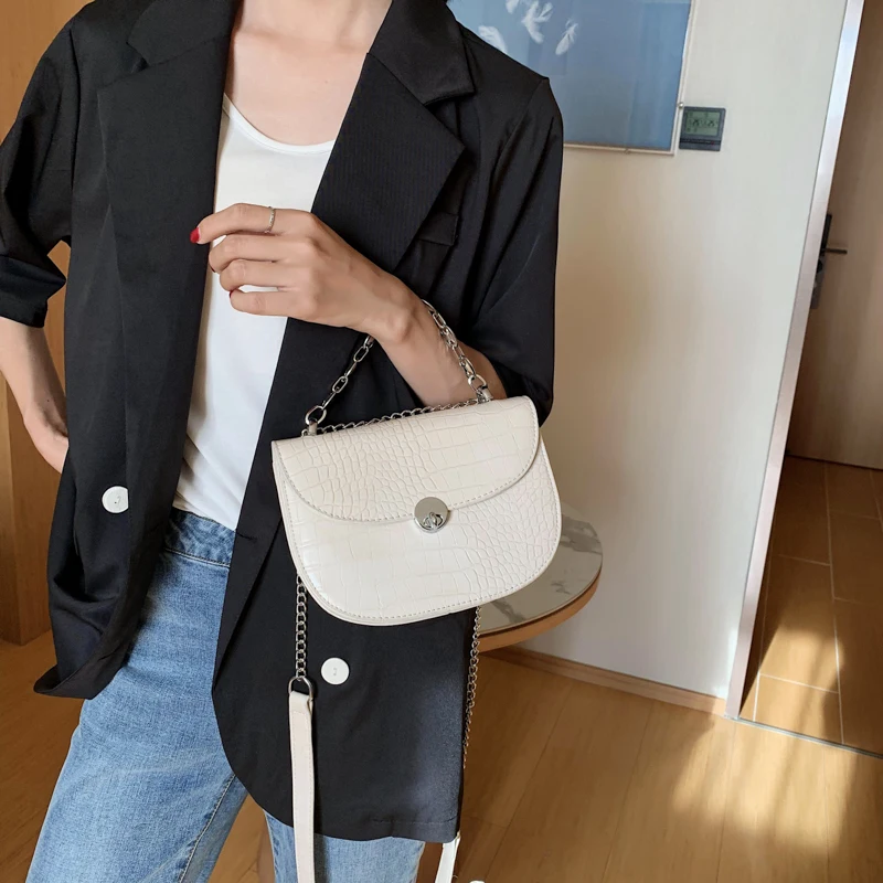 Кожаная сумка через плечо с узором под камень модные качественные сумки цепочкой