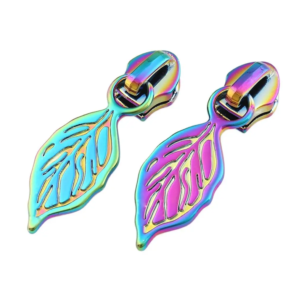 12 шт. радужные слайдеры на молнии #5 в форме листьев|Бегунки для молнии| |