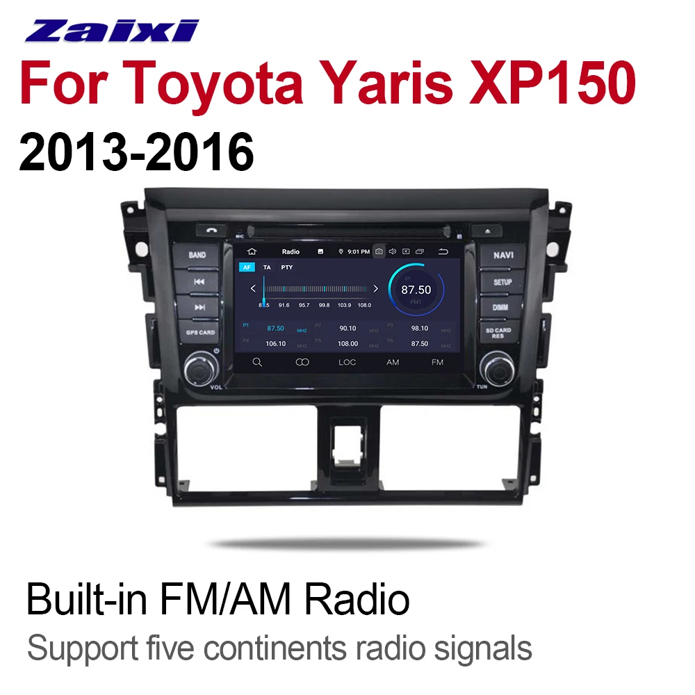 Автомобильный мультимедийный плеер ZaiXi 2 Din Android 9 автомобильное радио для Toyota Yaris
