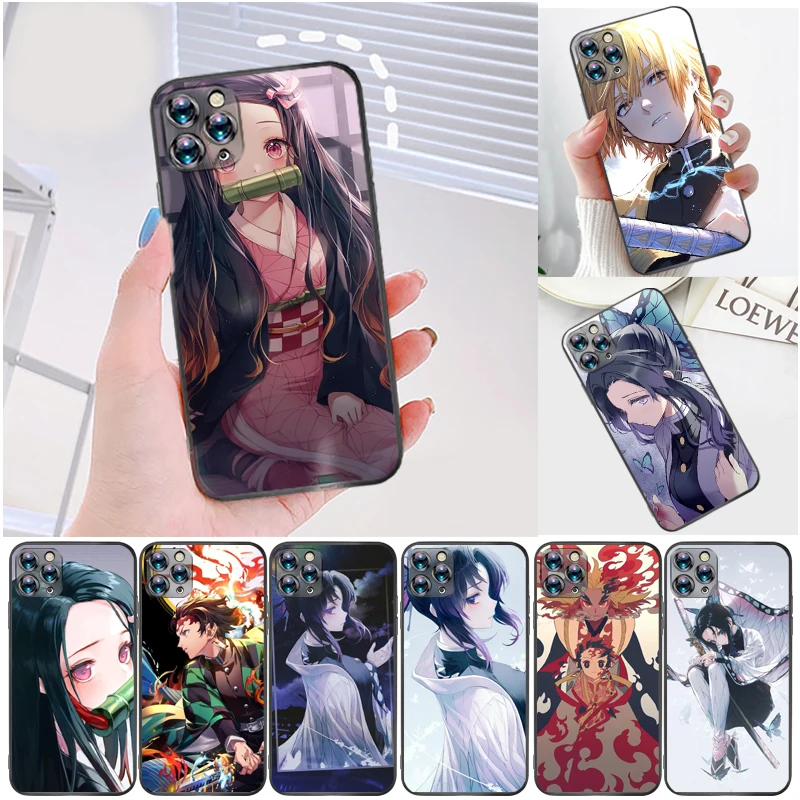 

Demon Slayer Agatsuma Zenitsu Kimetsu No Yaiba Kamado Tanjirou Kamado Nezuko Phone Case For iPhone 6 6S 6Plus 7 8 Plus Funda