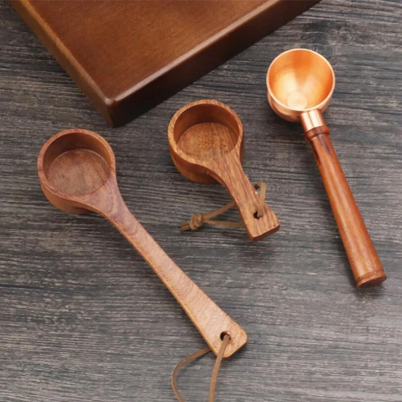 Coffee Scoop for Ground - Wooden Spoon in Ebony Beans or Tea | Дом и сад