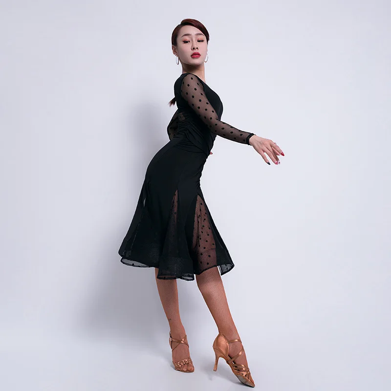 Женское платье для латинских танцев танго сальса ча Самба Румба одежда бальных с