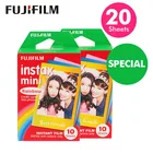 Подлинная Fujifilm Instax Mini 8 Плёнки Радуга Fuji мгновенный Фотобумага 20 Простыни детские для 70 7 s 50 s 50i 90 25 поделиться SP-1 ломо камеры