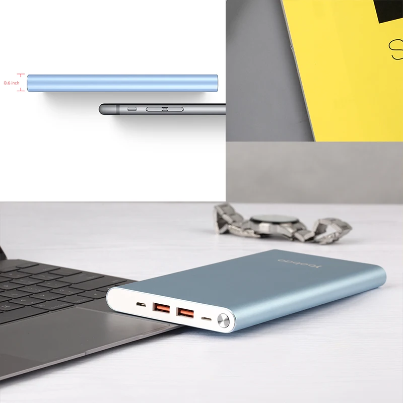 Yoobao A2 Мощность банка 20000 мА/ч два USB выхода Выход/Вход ультра тонкий внешний