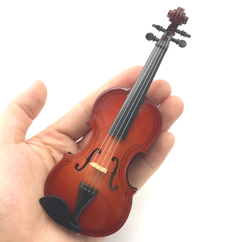 Мини-скрипка обновленная версия с Поддержка миниатюрные деревянные музыкальные