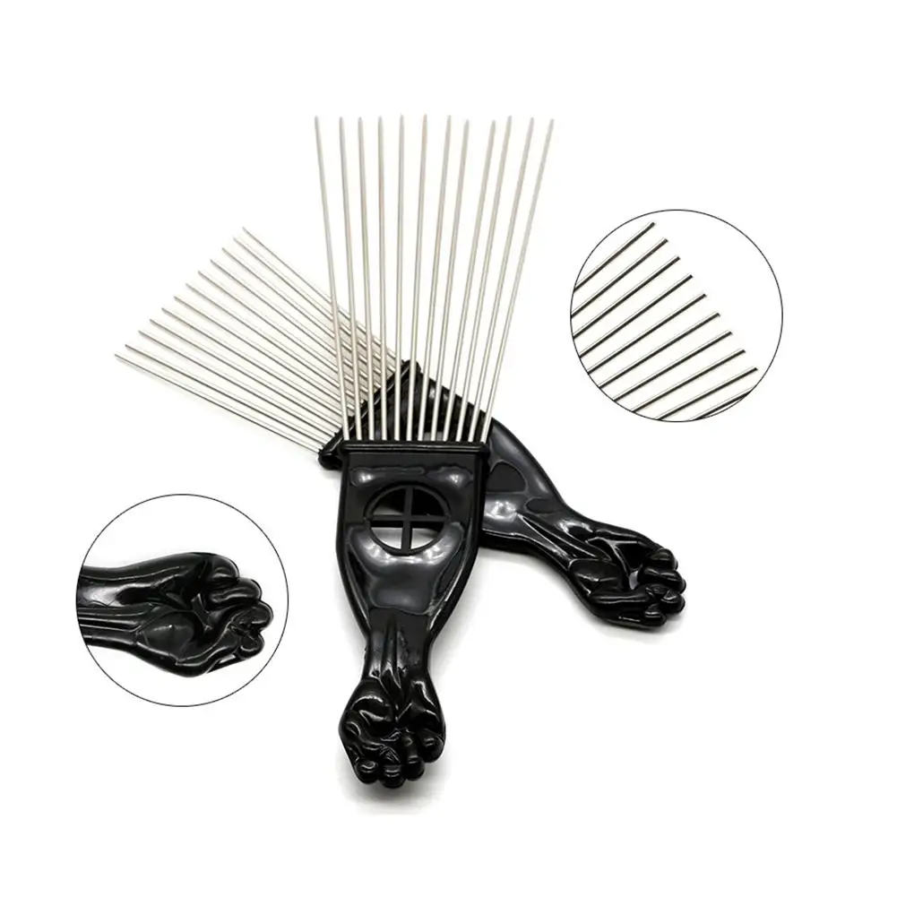 Мужская стальная игольчатая вставка расческа для волос профессиональная