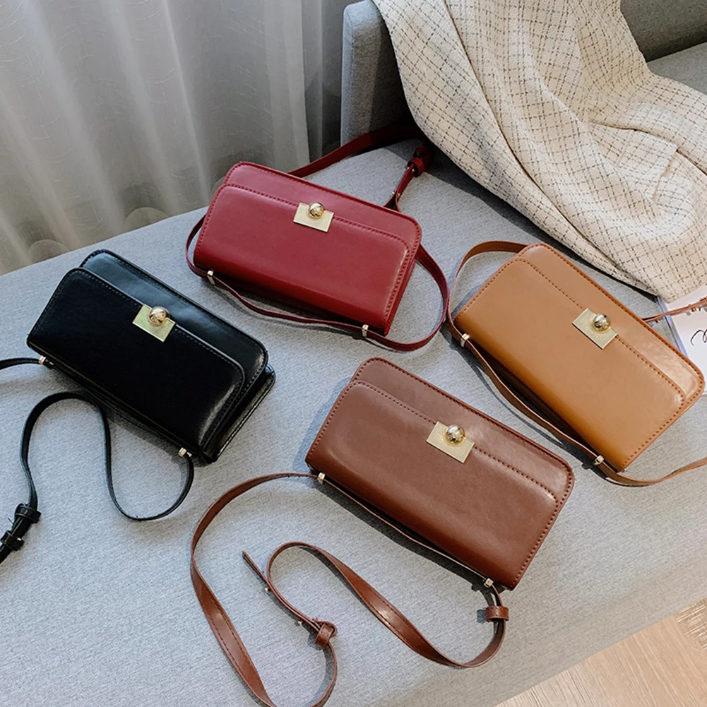 

PU Leather Crossbody Bags Female Simple Totes Small Solid Color Summer Lady Shoulder Handbags for Women 2020 Trend