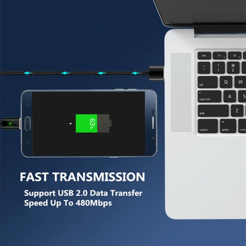 Магнитный кабель 3A Micro USB Type C для быстрой зарядки телефона зарядный провод iPhone 11