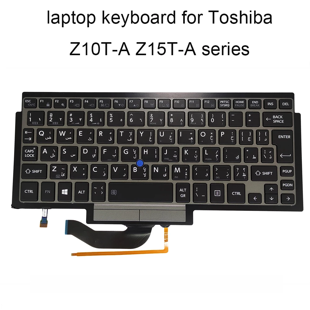 

Replacement keyboards backlit keyboard Z10T for Toshiba portege Z15T A FS Farsi Arabic black KB silver frame pointing G83C000DR3